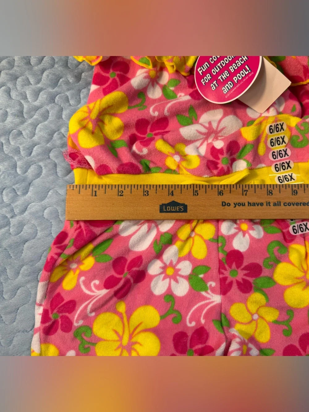 Girls' Pink & Yellow Floral Swim Coverup Romper